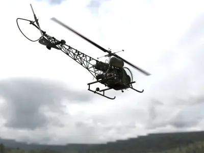 The Bubble Helicopter  - Bell 47G - Detailed Model 3D model