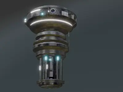 Sci-Fi Drone  Futuristic Flying Machine  Low-poly 3D model