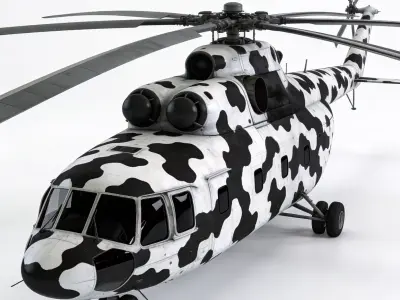 Realistic Tactical Transport Helicopter 3D Model Low-poly 3D model