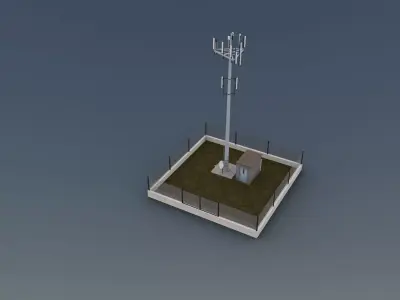 Cell Phone Tower Low-poly 3D model