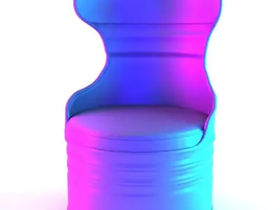  Carbon  Oil Drum Industrial Barrel Lounge Chair toy 3D print model