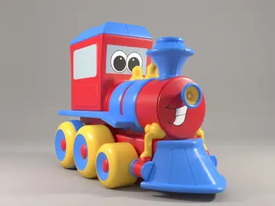 Small Toy Train Low-poly 3D model