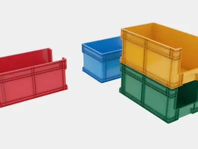 Stackable Plastic Tool Box 3D model