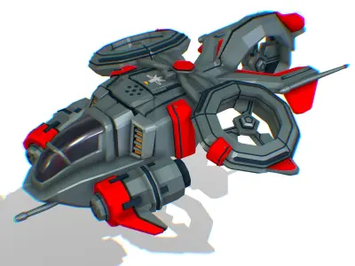 Animated Flying Military Drone 3D model