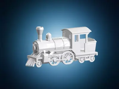 Low Poly Steam Engine 3D Print Model 3D print model