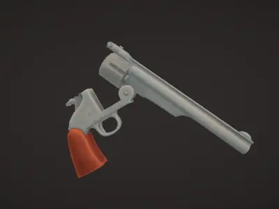 Style World - Wild West Revolver - Rigged and Animated Low-poly 3D model