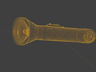old vintage dusty ussr flashlight Low-poly 3D model