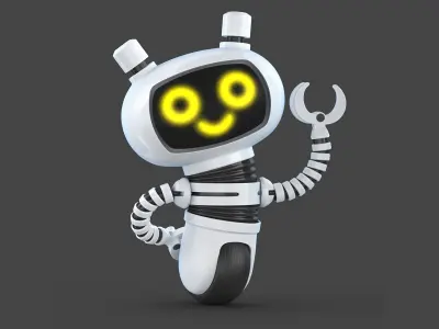Cute Robot Rig 3D model