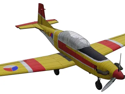 Pilatus PC7 Turbo Trainer Low-poly 3D model