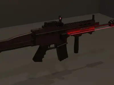Military assault rifle 3D model