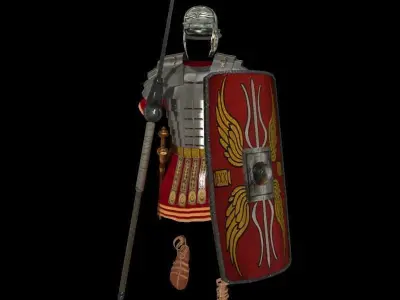 Roman armor all Low-poly 3D model