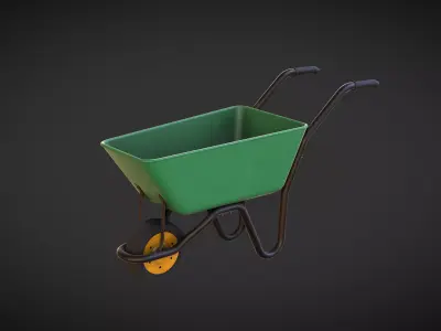 wheelbarrow Low-poly 3D model from CGTrader