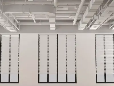 Industrial ceiling pipe arc-shaped 3D model