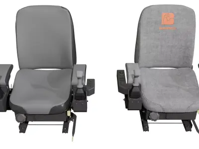 Heavy Machinery Seat with Controls Multi-Brand new and wear Low-poly 3D model