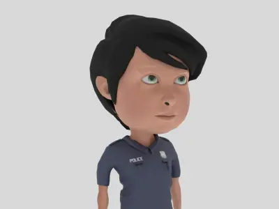 Cartoon Police Low-poly 3D model