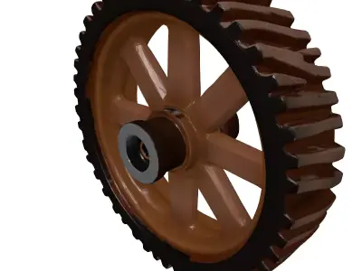 Rusty Industrial Gear Wheel 3D model