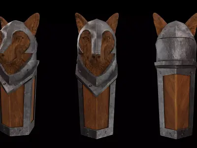 Wolf Knight Shield  Low-poly 3D model