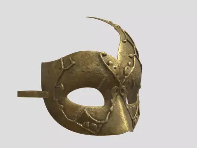 Ram Horned Helmet Low-poly 3D model