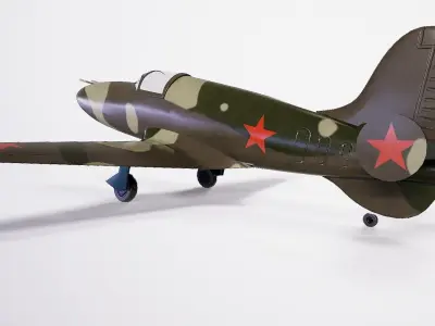 Jet fighter BI-1 Low-poly 3D model