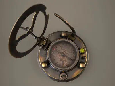 Vintage Compass Low-poly 3D model