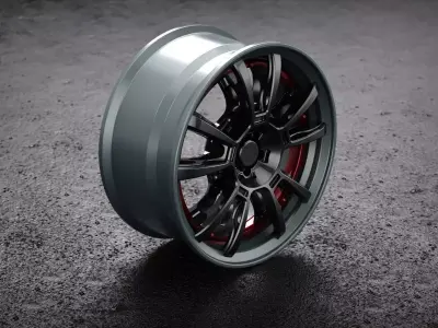 Rims carbon fiber industrial style 3D model