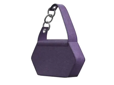 Purple Leather Baguette Bag 3D model