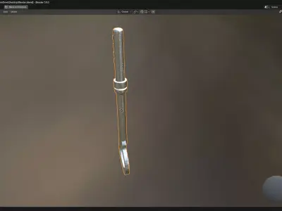 Silver Old Key 3D model