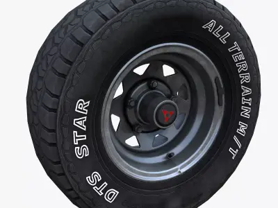 Off Road wheel PBR Low-poly 3D model