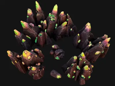 Cave Crystal Gemstone Ore Low-poly 3D model