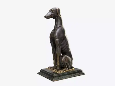 Dog Sculpture Low-poly 3D model get