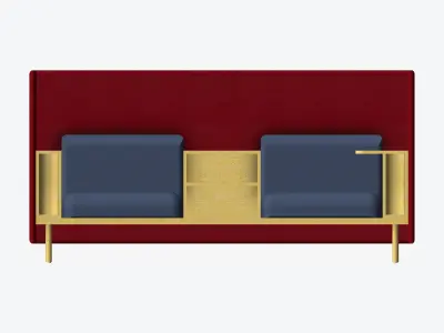 Sofa - Contemporary - Flame - Central Shelf - Armrest Shelf Low-poly 3D model order
