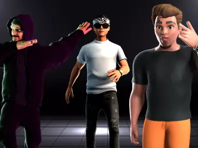 Cartoon male characters - Hip Hop Dancer Free low-poly 3D model
