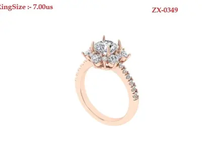 Solitaire Engagement Ring 3D print model 72