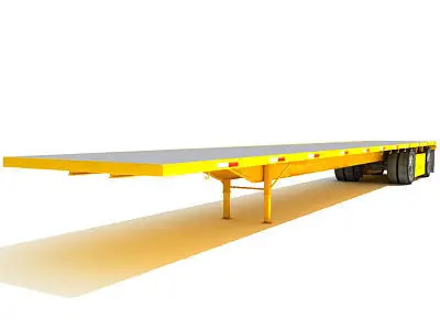 Yellow Flatbed Trailer 01 3D model