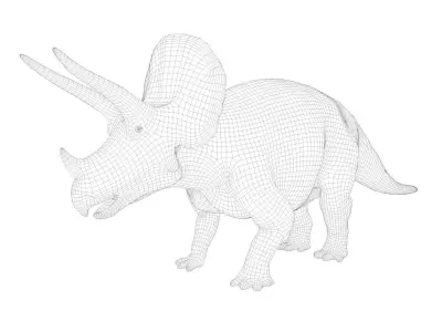 Triceratops Base Mesh Low-poly 3D model