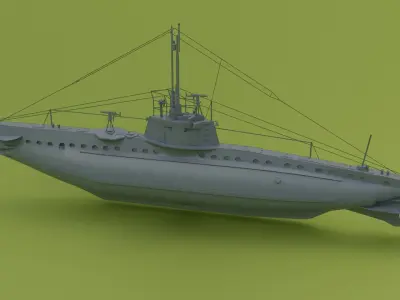 SM UB 16 U-boat Low-poly 3D model