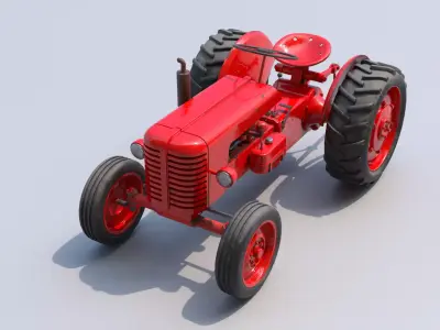 Old Farm Tractor 3D model by YarosLit