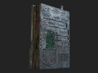 Old Book Clock Low-poly 3D model