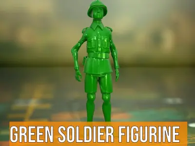Green Soldier Figurine model pack Low-poly 3D model buy