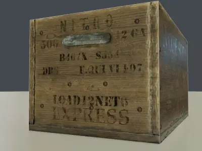 PBR Wooden crate Low-poly 3D model buy