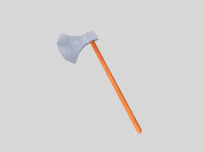 low poly medieval axe 3 Low-poly 3D model