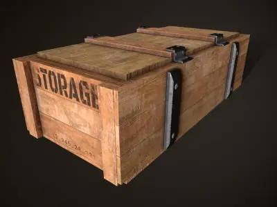 Wooden Crate-5 Low-poly 3D model