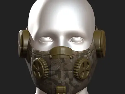 Gas mask respirator scifi futuristic 3d model  Low-poly 3D model