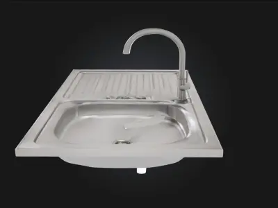 Stainless Steel Kitchen Sink Durable Modern  3D model
