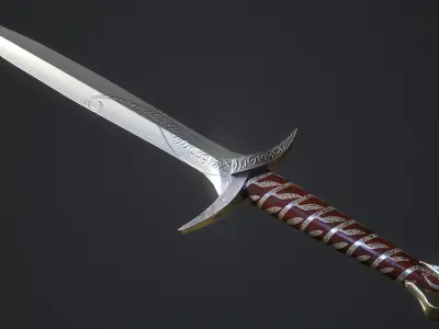 Sting Dagger from LOTR and The Hobbit Low-poly 3D model