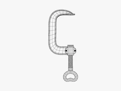  Vintage Machinist Clamp - C Clamp 3D model