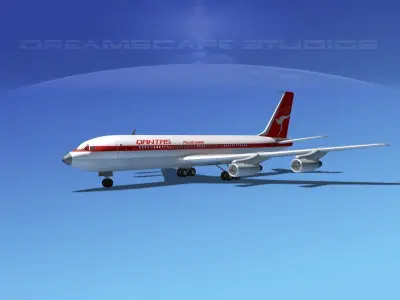 Boeing 707 Qantas 3D model