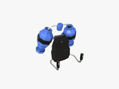 Jetpack Low Poly F03 - SciFi Character Design Low-poly 3D model