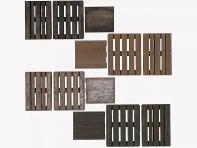 Wooden Pallet Colleciton Low-poly 3D model