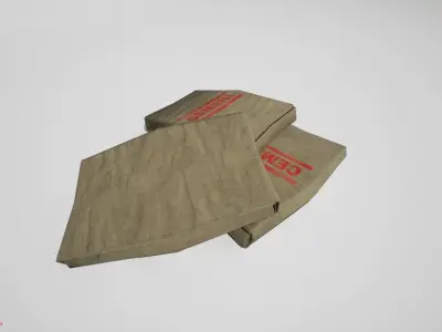 Basic Cement Bag Low-poly 3D model